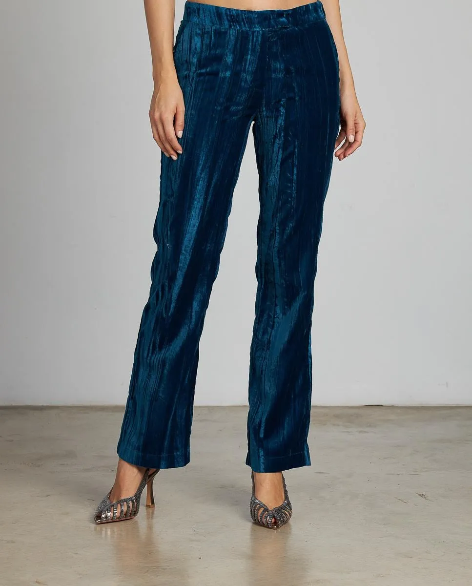 

Женские прямые вельветовые брюки с застежкой-молнией Alma en Pena, темно-синий