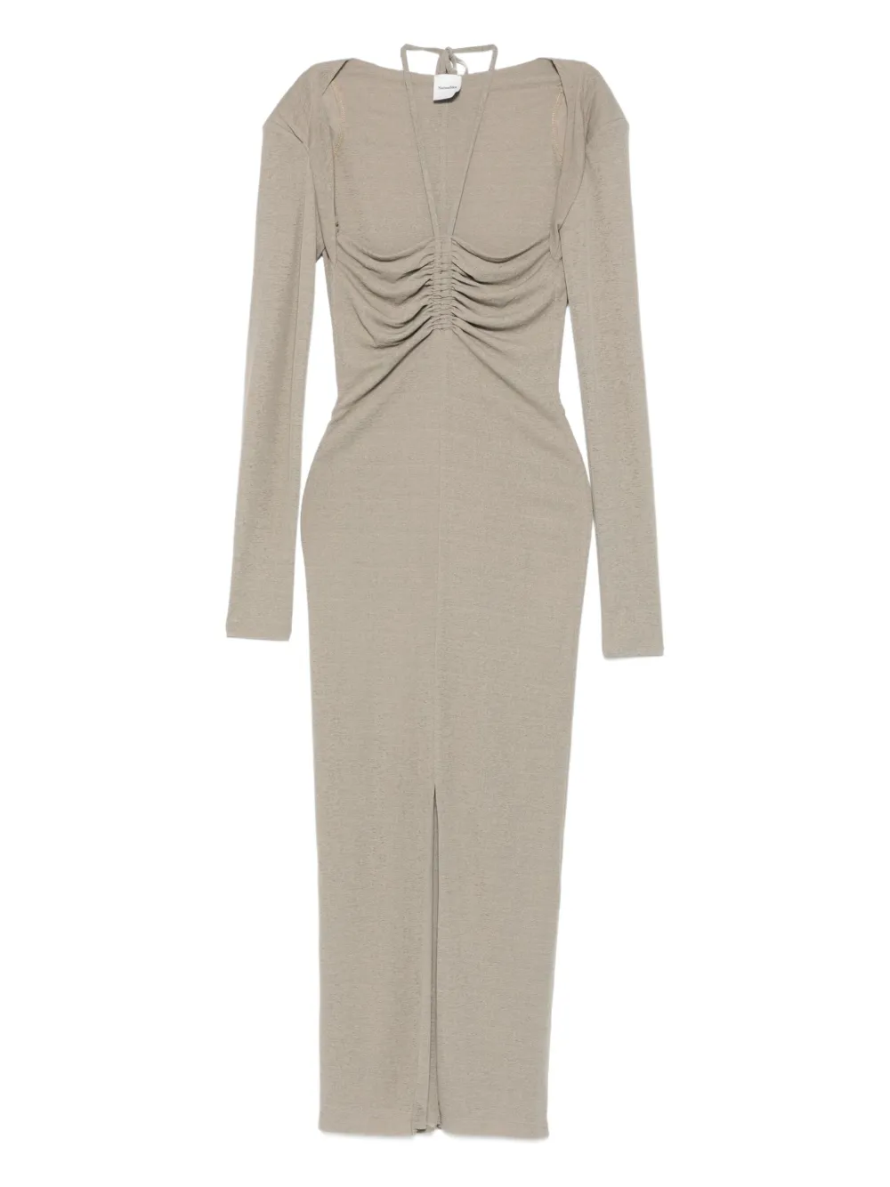 

Платье макси со сборками Nanushka, серый