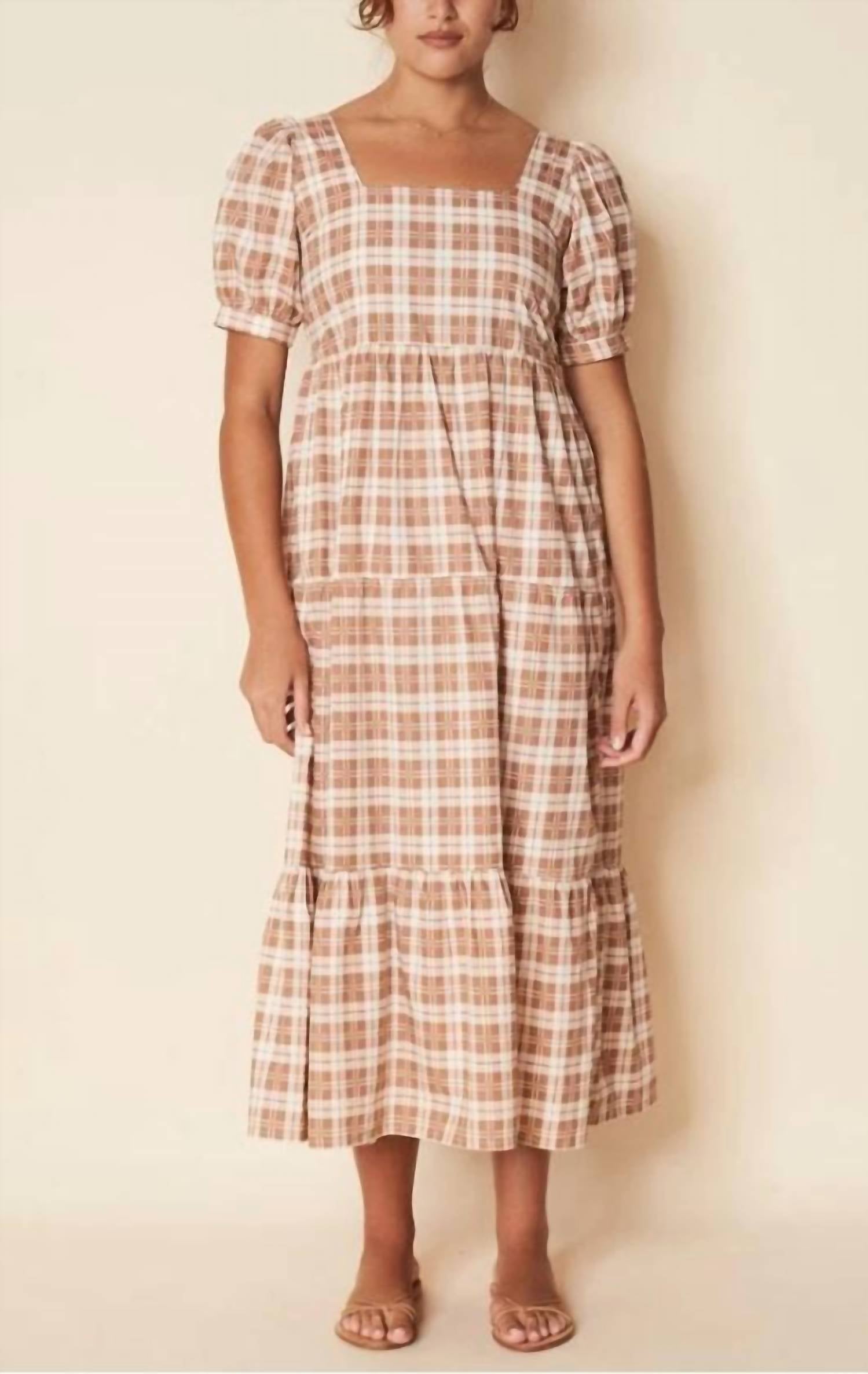 

Платье миди Aylah в клетку Lori Check FAITHFULL THE BRAND, цвет lori check print