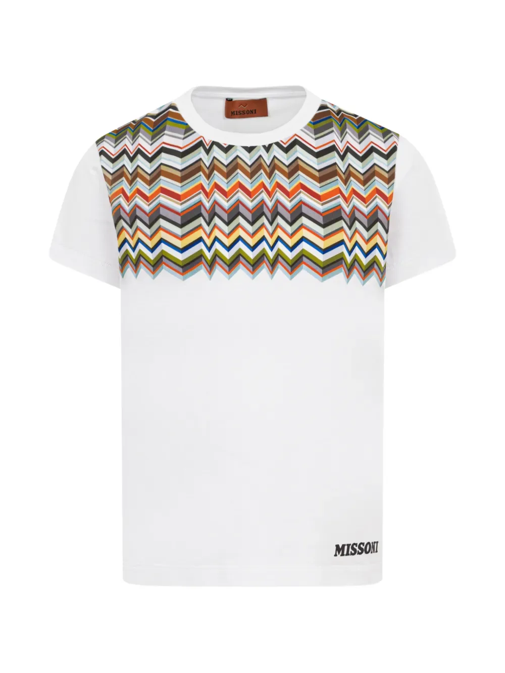 Футболка с узором в елочку Missoni Kids, белый