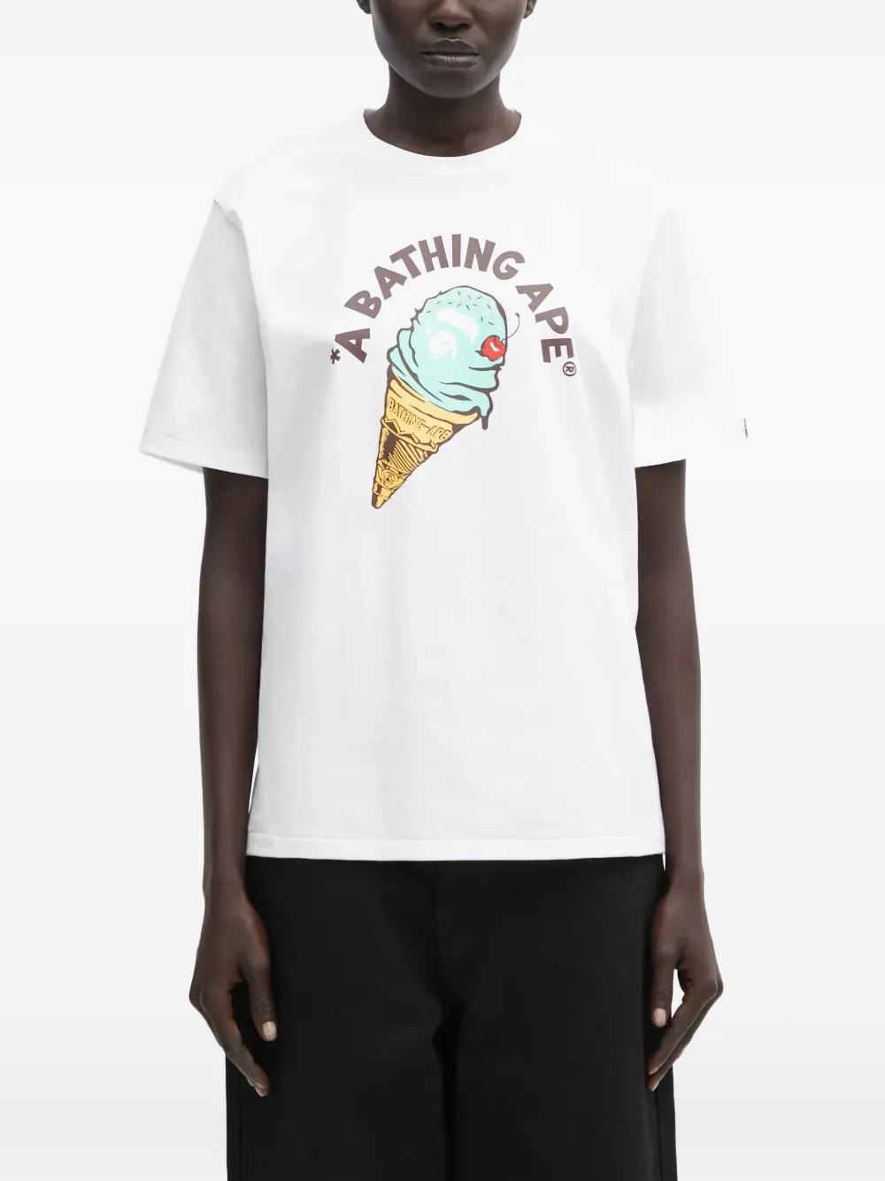 

Футболка с графическим принтом ice cream A BATHING APE, белый
