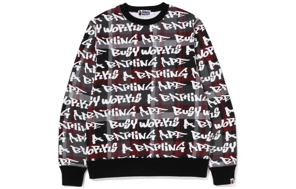 

BAPE Граффити Check Круглый вырез A Bathing Ape, красный