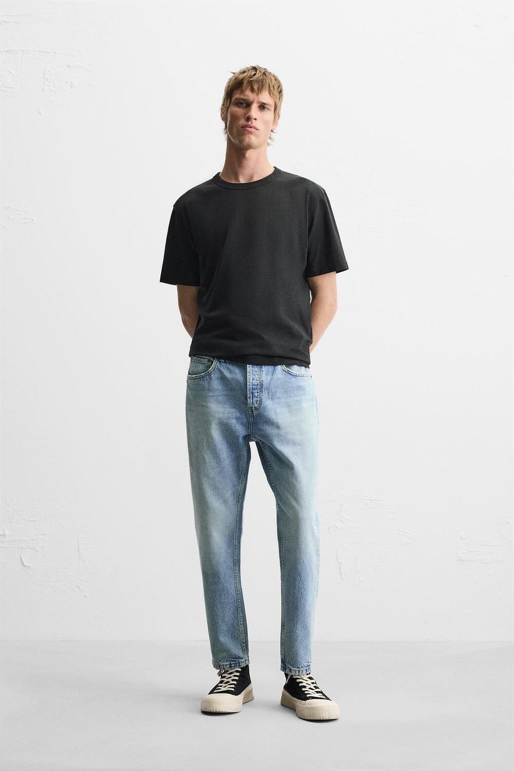 

Узкие укороченные джинсы ZARA, синий