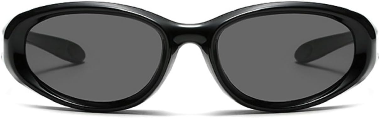 

Овальные солнцезащитные очки в стиле панк для женщин и мужчин, 2025, роскошные винтажные солнцезащитные очки неправильной формы, защита от УФ-излучения UV400, защитные очки 19403 Melrose, Black