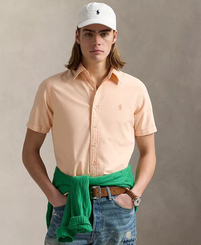 

Мужская классическая оксфордская рубашка с минеральной окраской Polo Ralph Lauren, оранжевый