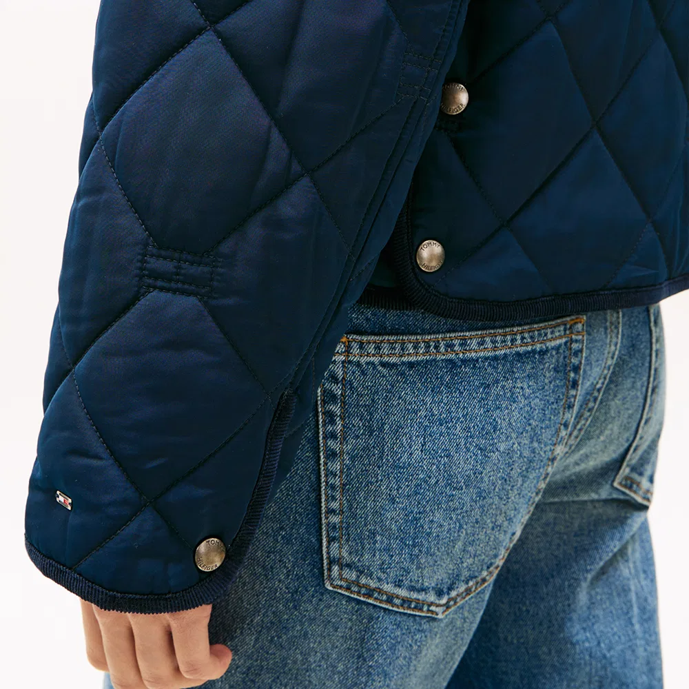 Женский стёганый жакет с флаговым узором тёмно-синий от Tommy Hilfiger Women — фото 4