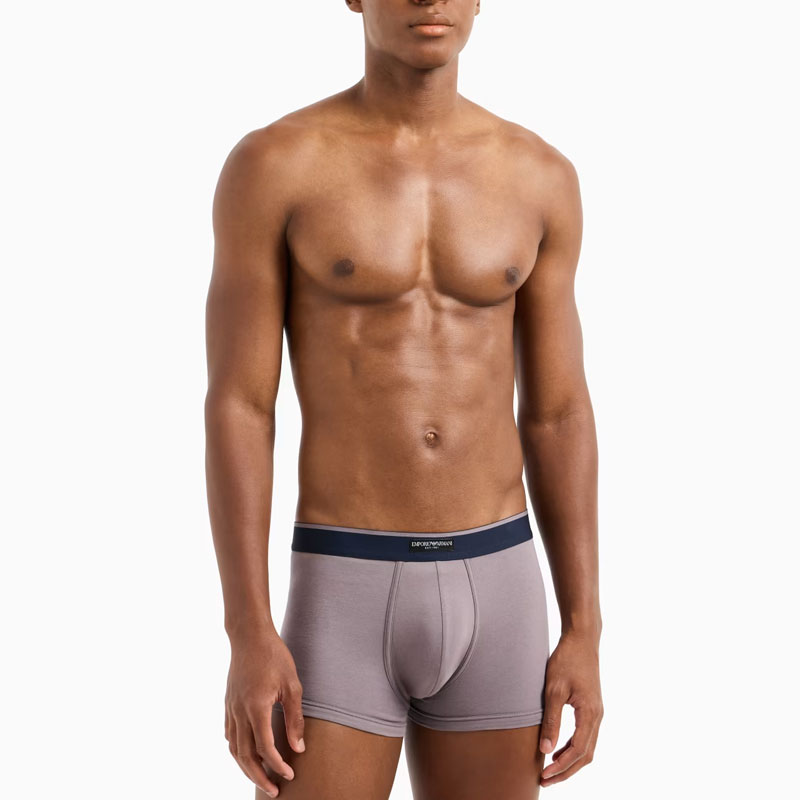 Двухкомплектные боксеры Asv Logo Label из органического хлопка EMPORIO ARMANI, синий — фото 3
