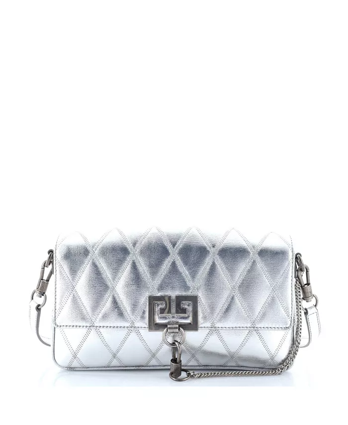 

Средняя сумка через плечо Charm, стеганая кожа Pre-Owned Givenchy, серебряный