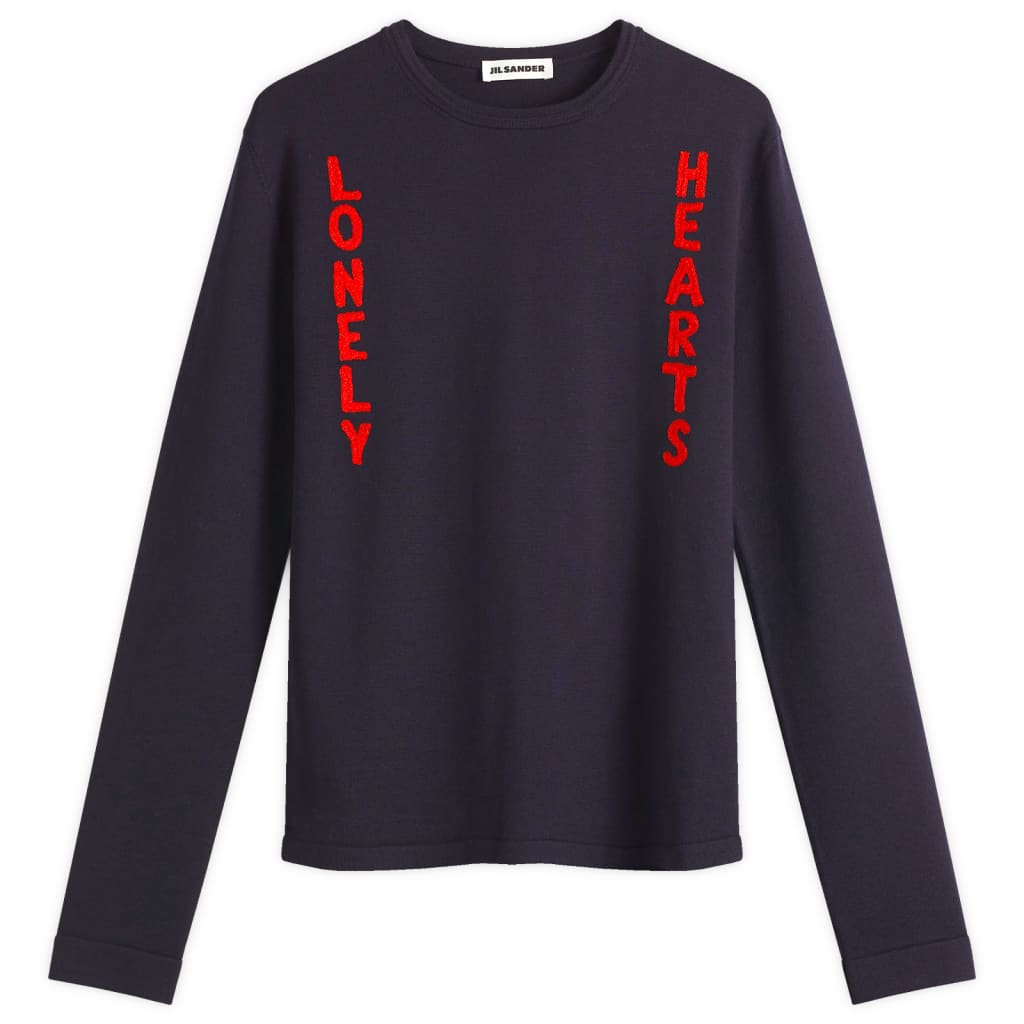 

Вязаный свитер Lonely hearts crew Jil Sander, цвет midnight