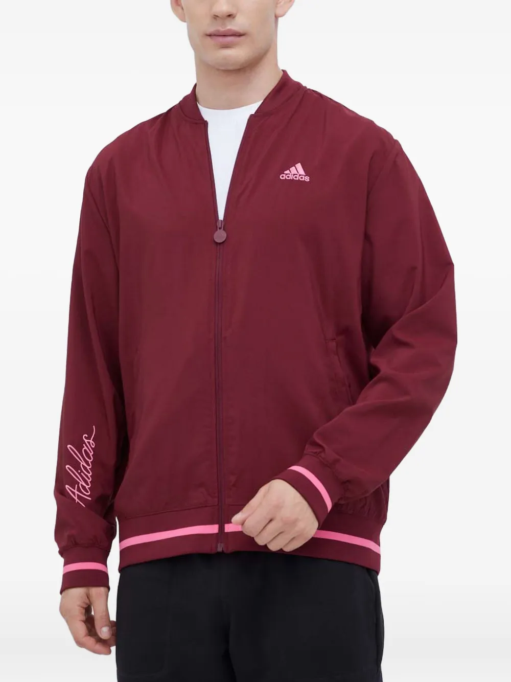

Бомбер на молнии adidas, красный