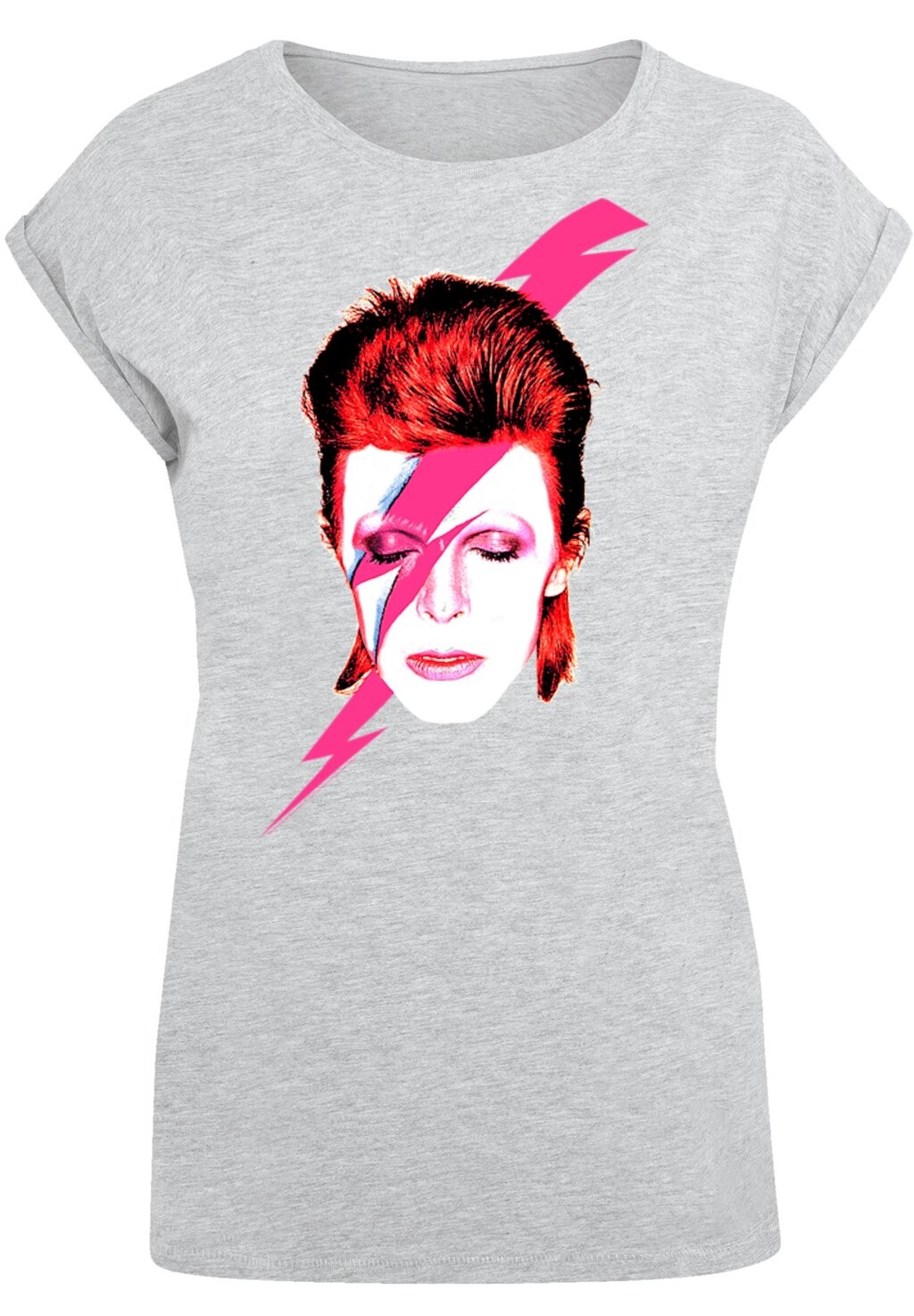 

Футболка с принтом DAVID BOWIE ALADDIN SANE LIGHTNING BOLT F4NT4STIC, серый