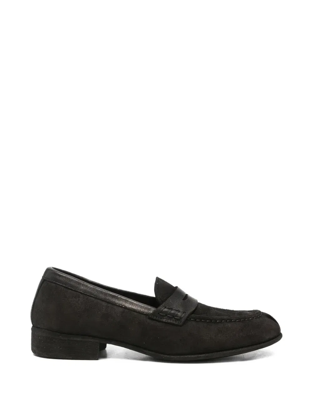 Лоферы из замши Guidi, черный