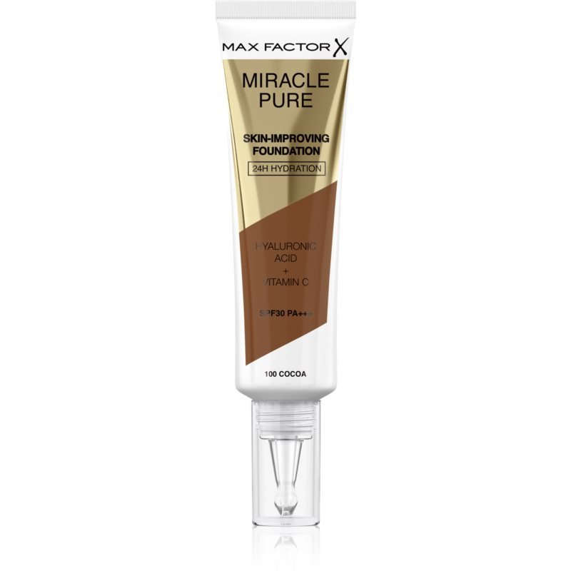 

Max Factor, Miracle Pure Skin, тональный крем стойкого действия Spf 30, оттенок 100 какао, 30 мл