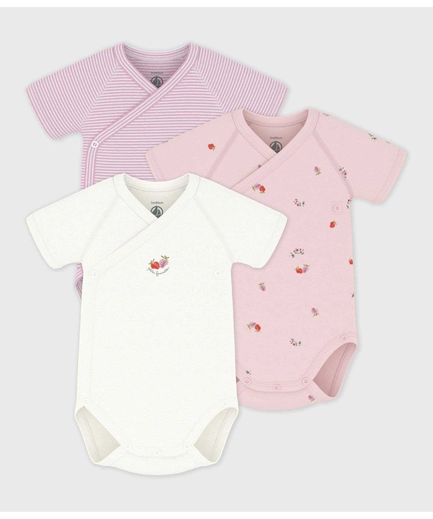 Комплект из 3 боди с короткими рукавами и принтом PETIT BATEAU, Multicolor 1