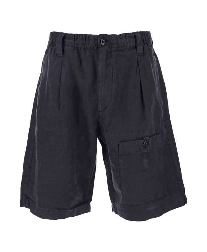 

Синие льняные шорты-бермуды с нашивкой с логотипом. C.P. Company, синий