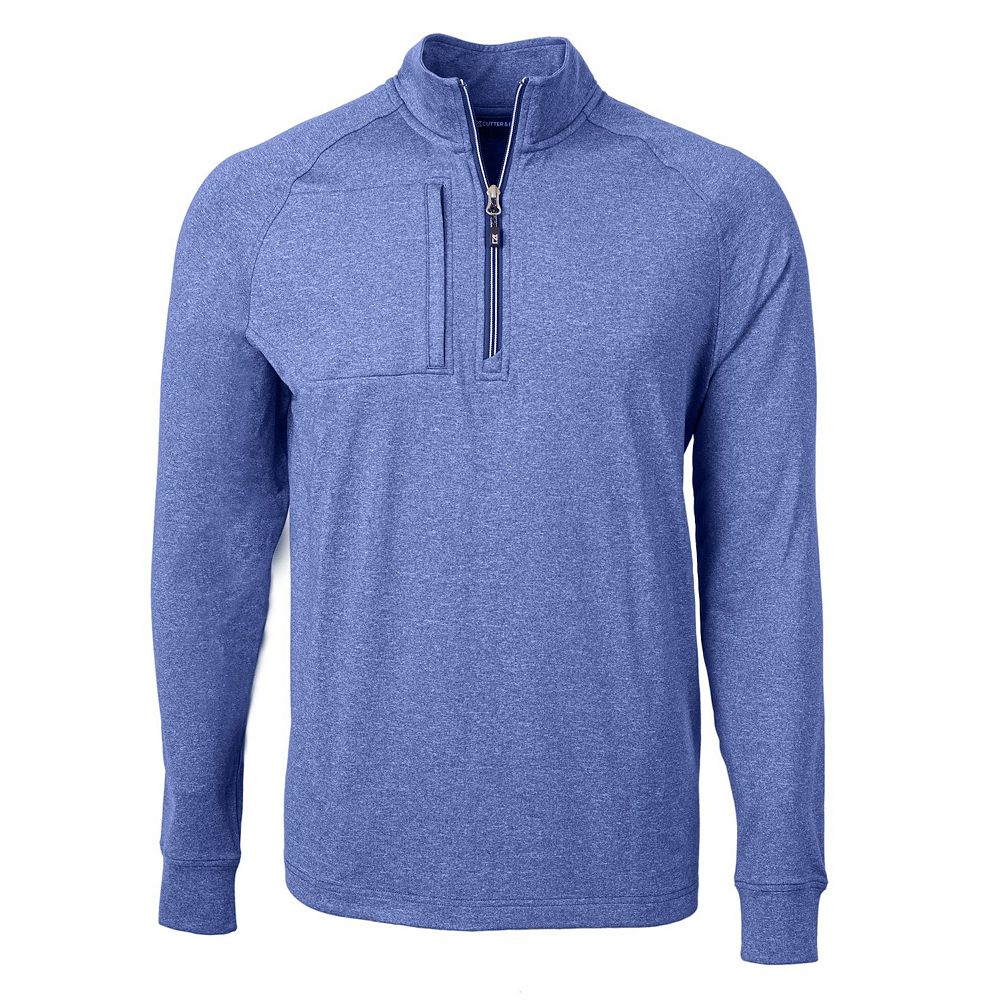 

Мужской пуловер с молнией на четверть Cutter & Buck Adapt Eco Knit Heather, цвет Tour Blue Heather