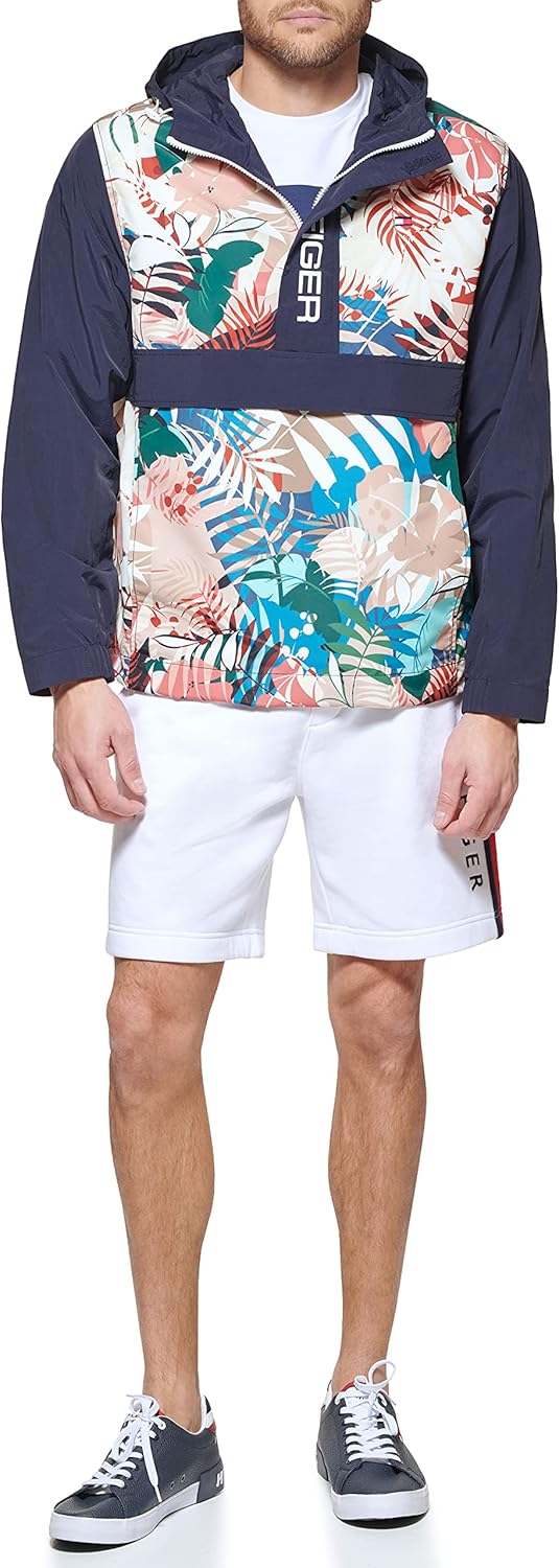 Мужская легкая куртка-поповер в стиле ретро от Tommy Hilfiger Taslan, Tropical Print — фото 2