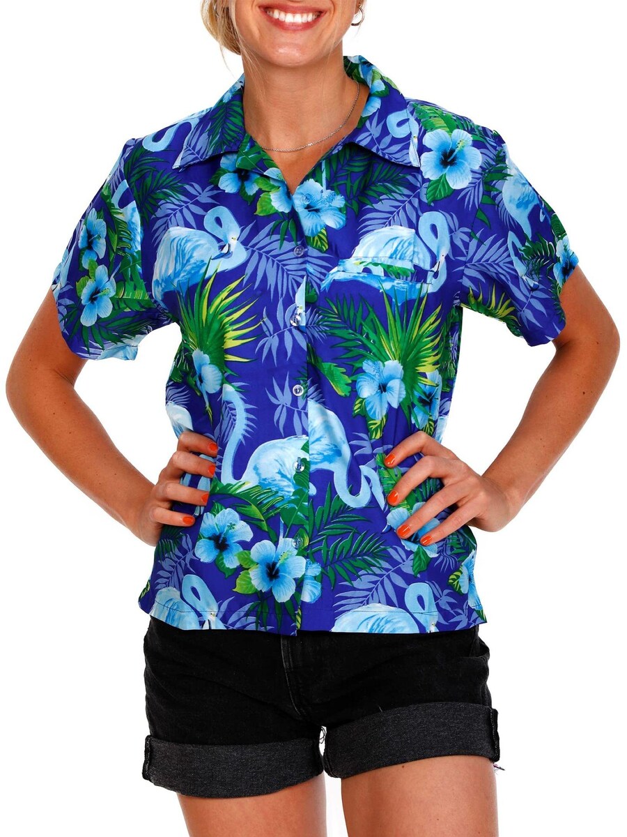 

Блуза King Kameha Flamingo Flowers, синий