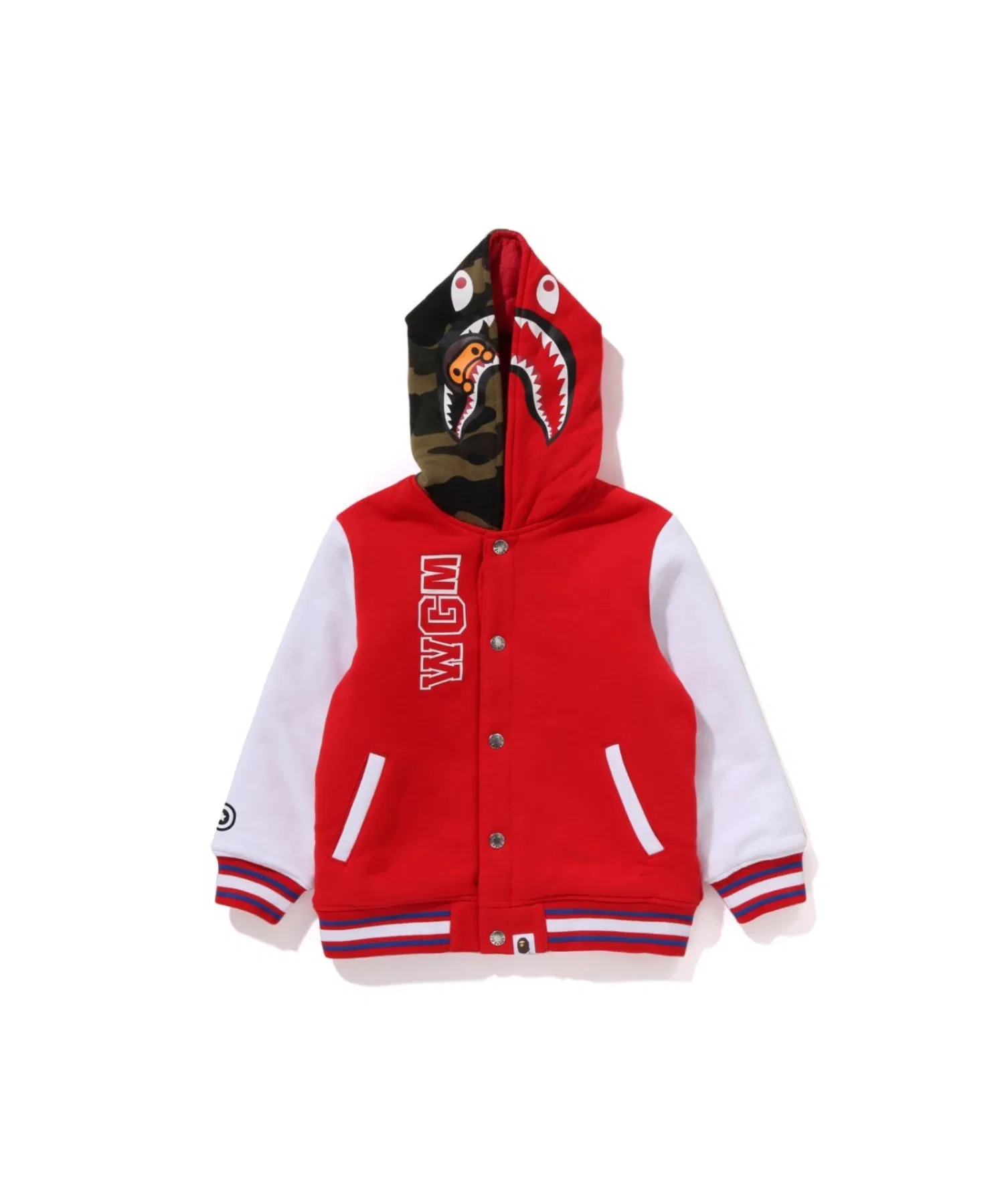 Толстовка с капюшоном A BATHING APE с принтом MILO SHARK, красная