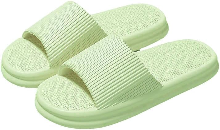 

Тапочки для женщин и мужчин, домашние тапочки Pillow House, шлепанцы для душа, внутренние сандалии для ванной, максимальный комфорт, легкие, с толстой подошвой, нескользящие, легко чистятся Generic, зеленый