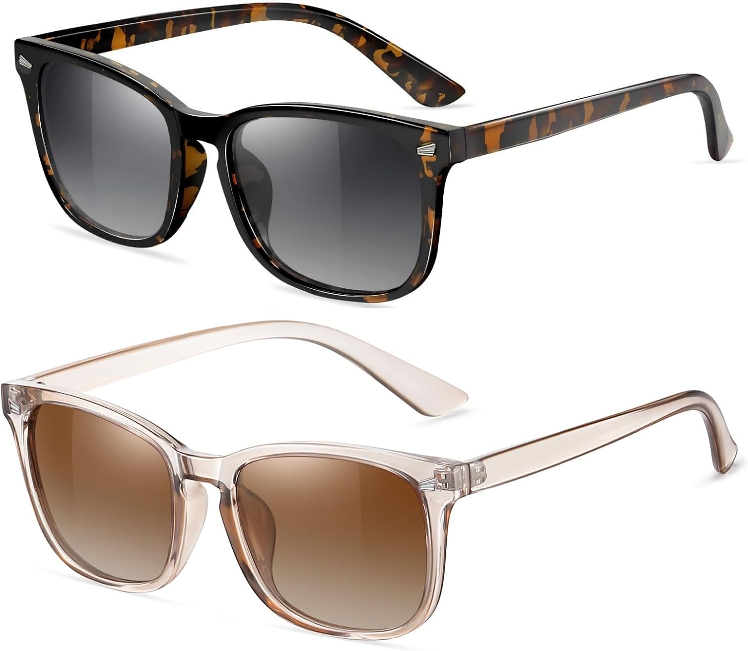 

Поляризованные солнцезащитные очки FEIDUSUN для женщин и мужчин. Классические модные солнцезащитные очки с защитой от УФ-излучения, A23 Dark Leopard / Gradient Gray + Light Tea / Gradient Tea