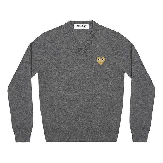 

Свитер v-neck pullover gold emblem 'grey' Comme Des Garcons Play, серый