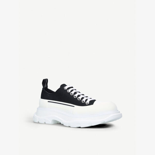 Женские кроссовки Tread Slick из хлопковой ткани на шнуровке Alexander Mcqueen, черный — фото 3