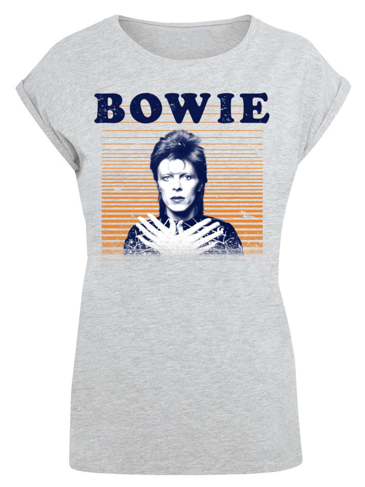 

Футболка David Bowie Orange Stripes серого цвета в крапинку F4NT4STIC, Серый, Футболка David Bowie Orange Stripes серого цвета в крапинку F4NT4STIC