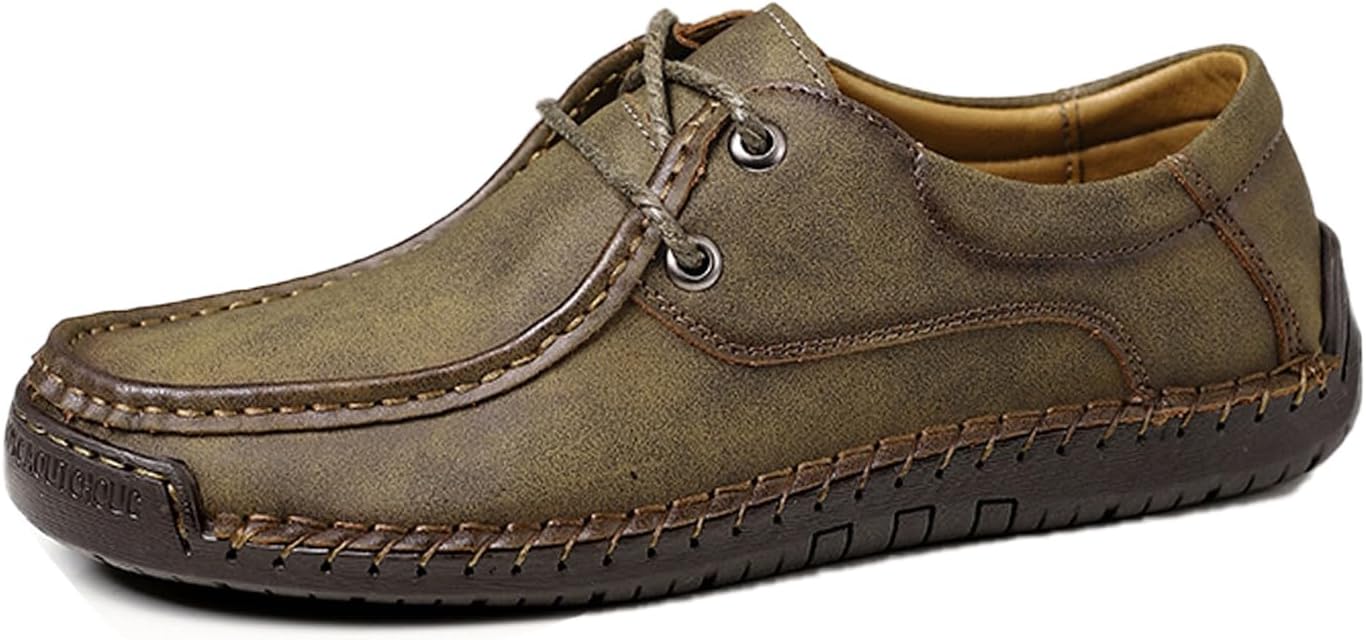 

Мужские кожаные туфли ручной работы с шнуровкой, винтажный британский стиль, классические оксфорды, легкие формальные и повседневные туфли Tokouk, хаки