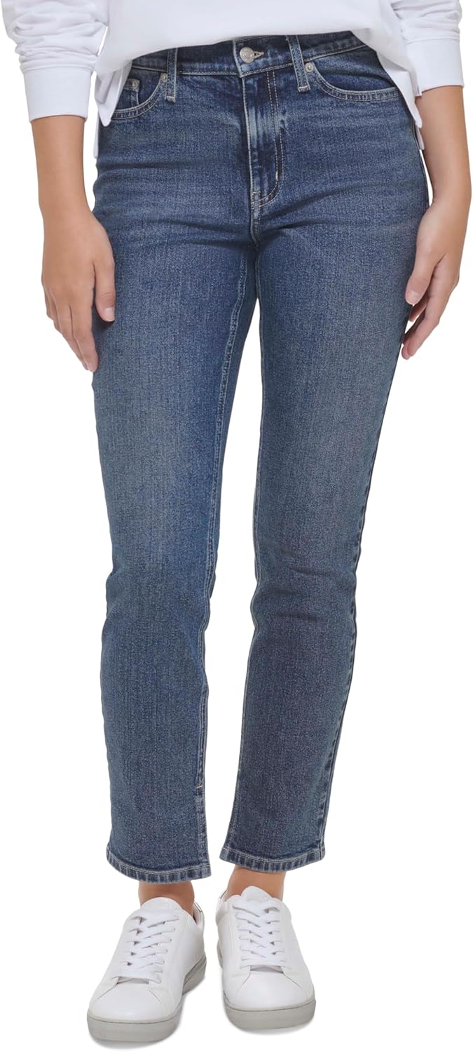 

Женские брюки Calvin Klein Petite Vintage Stretch с высокой талией и биркой на поясе, Hybrid