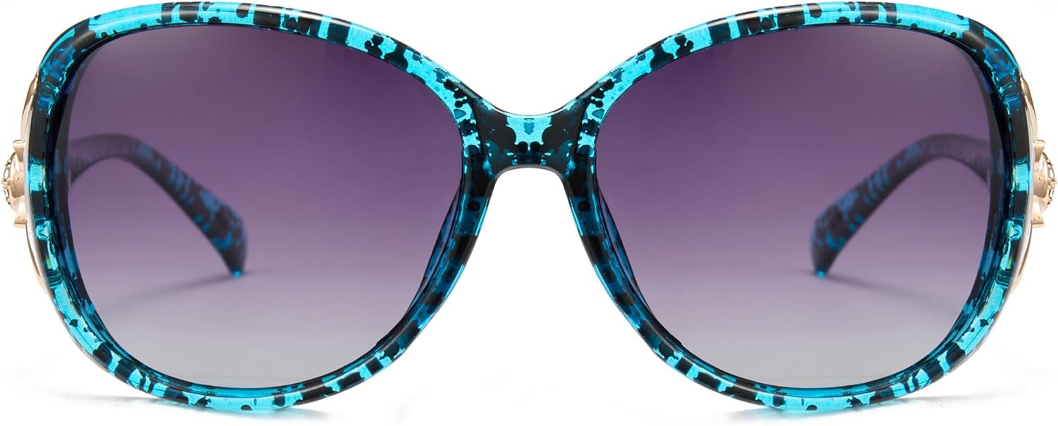 

Новые поляризованные солнцезащитные очки Cyxus для женщин с защитой от УФ-излучения, линзами TAC, овальной оправой из поликарбоната и сверхлегким корпусом, P1143 - Blue Leopard Frame - Blue Lens
