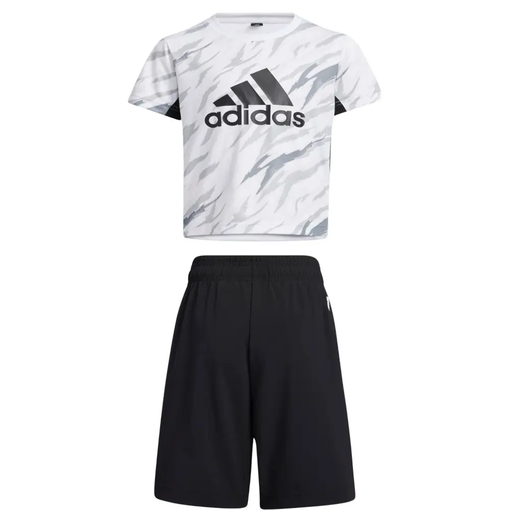 Повседневная спортивная одежда бело-черная для подростков Adidas — фото 2