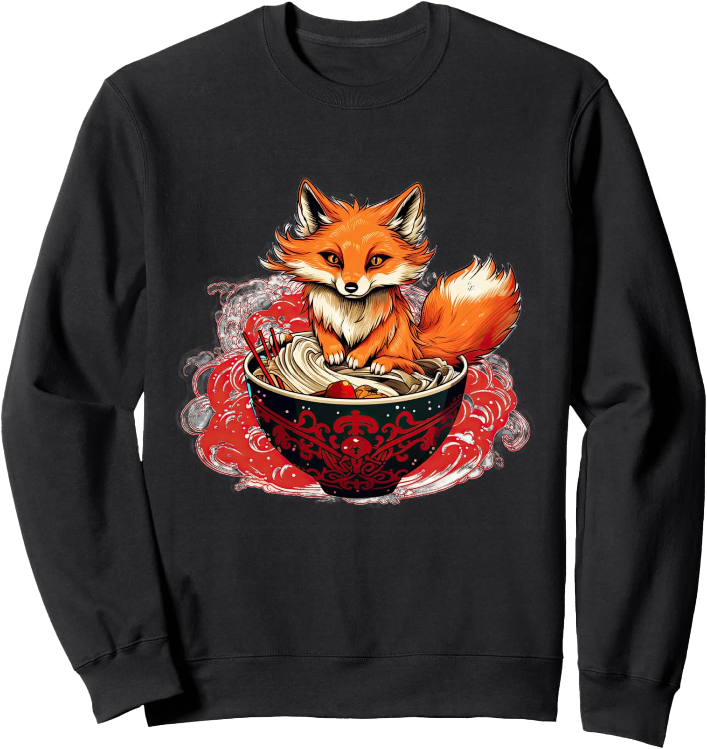 

Толстовка Japanese Ramen Eating Animal Design, черный