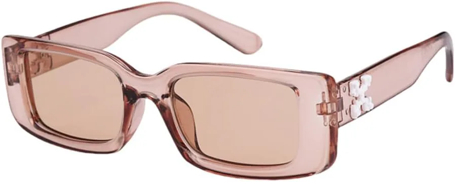 

Маленькие прямоугольные солнцезащитные очки для женщин и мужчин, ретро, ​​черные солнцезащитные очки класса люкс с защитой от УФ-излучения UV400 LVTFCO, Champagne