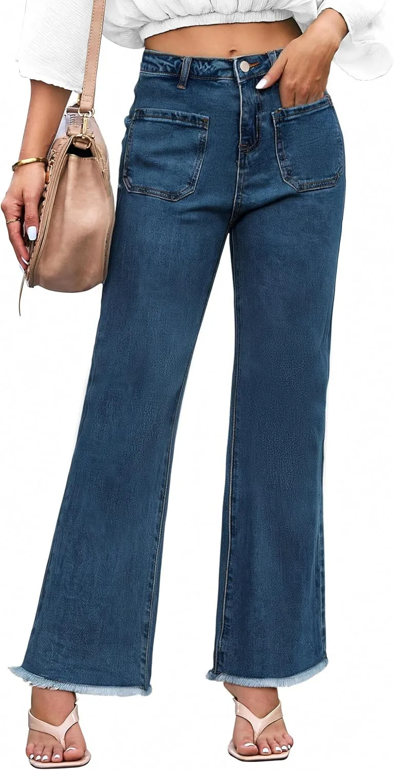 

Женские укороченные джинсы high waist capris flare KICZOY