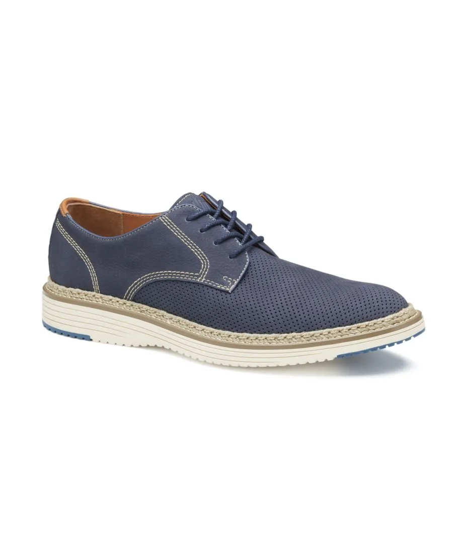 Мужские туфли Upton с перфорированным гладким носком Johnston & Murphy, темно-синий nubuck