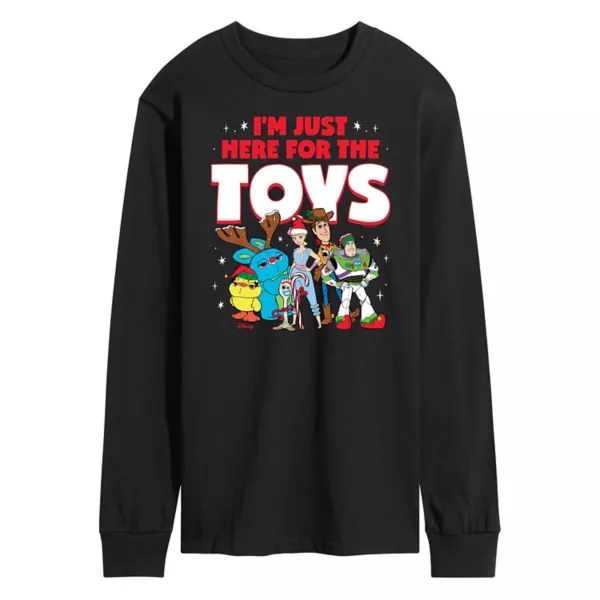 

Футболка с длинным рукавом "История игрушек 4" для мужчин с принтом "Я здесь ради игрушек" Disney / Pixar, черный