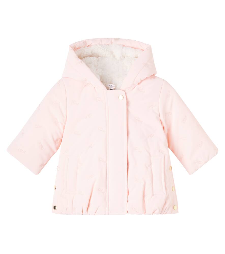 

Детская куртка с капюшоном и вышивкой Chloé Kids, Petal Pink