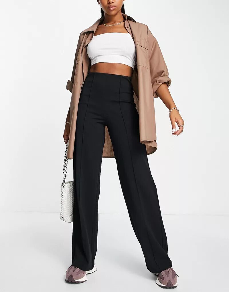 

Черные широкие брюки Vero Moda со складками спереди