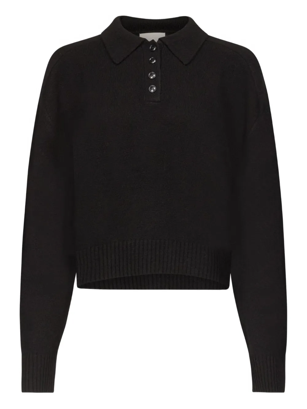 

Свитер Homere LDS с воротником поло в рубчик LouLou de Saison, черный