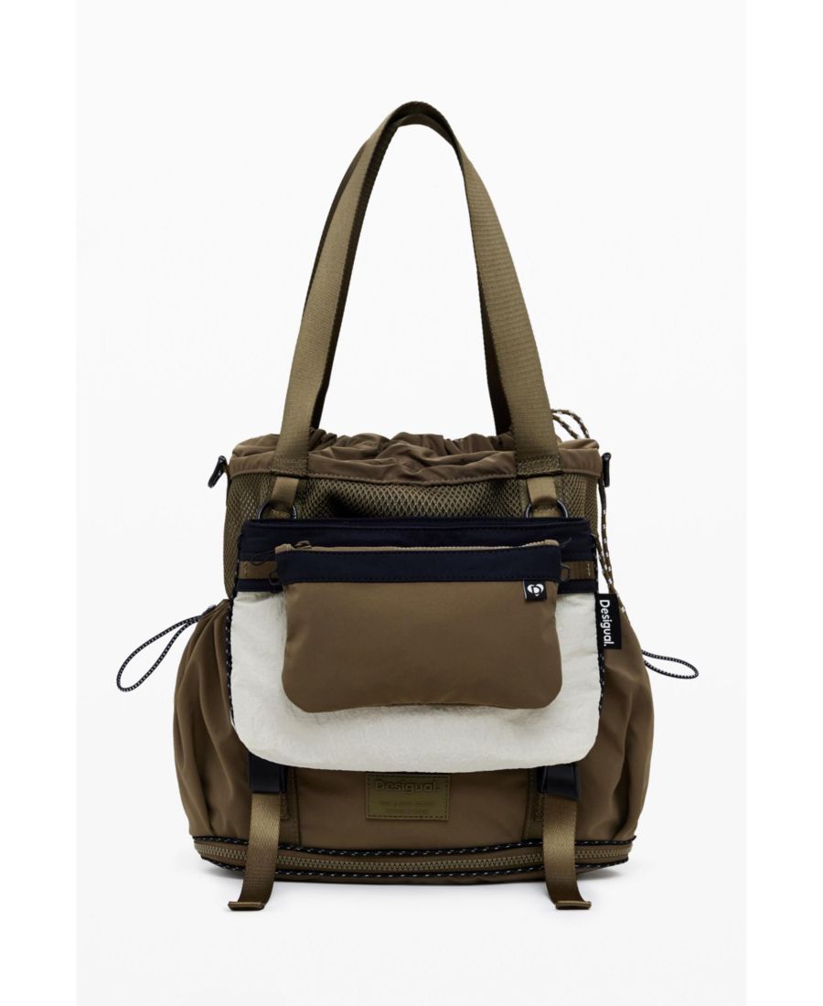 

Женский большой расширяющийся нейлоновый рюкзак Desigual, Khaki