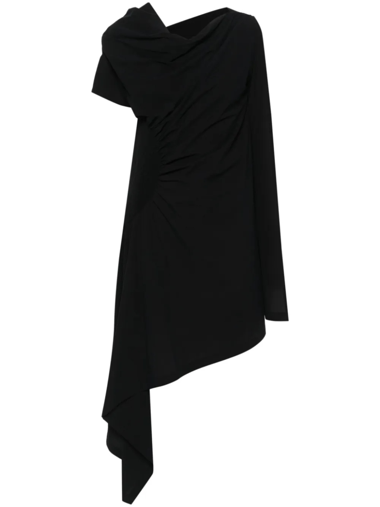 

Issey Miyake креповое платье мини асимметричного кроя, черный
