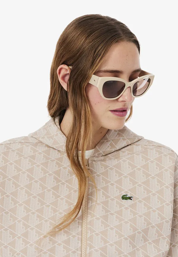 Толстовка Lacoste sf7606, на молнии, бежевый — фото 4