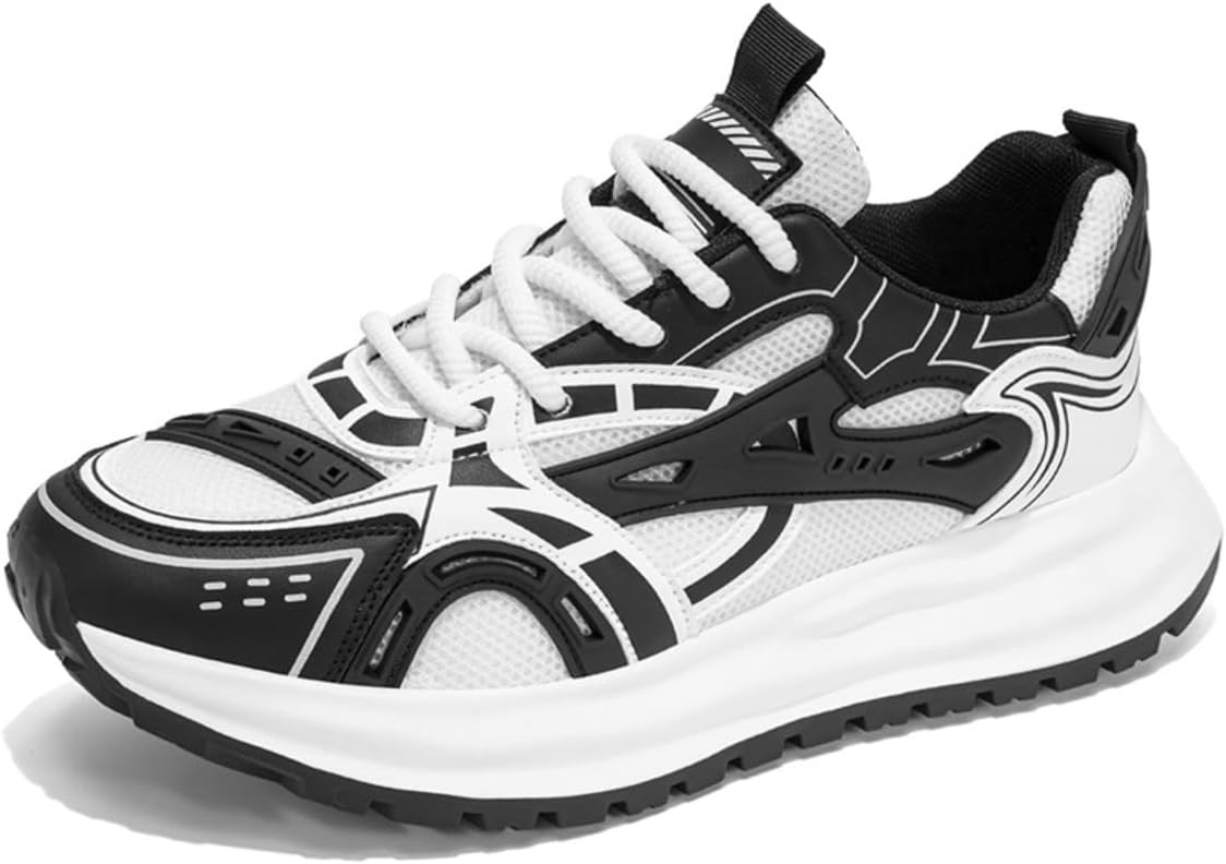 

Модные дышащие беговые кроссовки для мужчин, легкая спортивная обувь для улицы с амортизирующей подошвой и футуристичным цветовым дизайном Ctkvbmeoi, черный