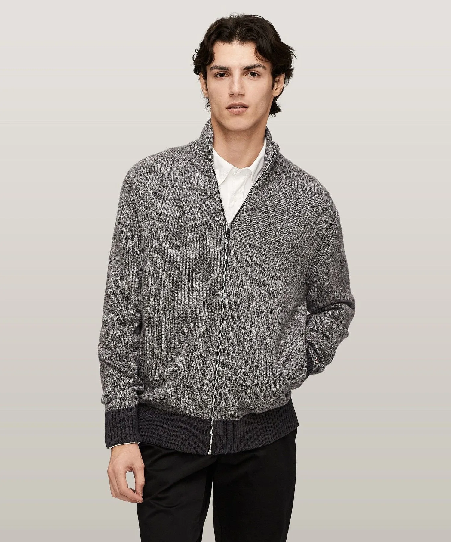 Вязаная куртка на молнии TOMMY HILFIGER, Brown 0IM
