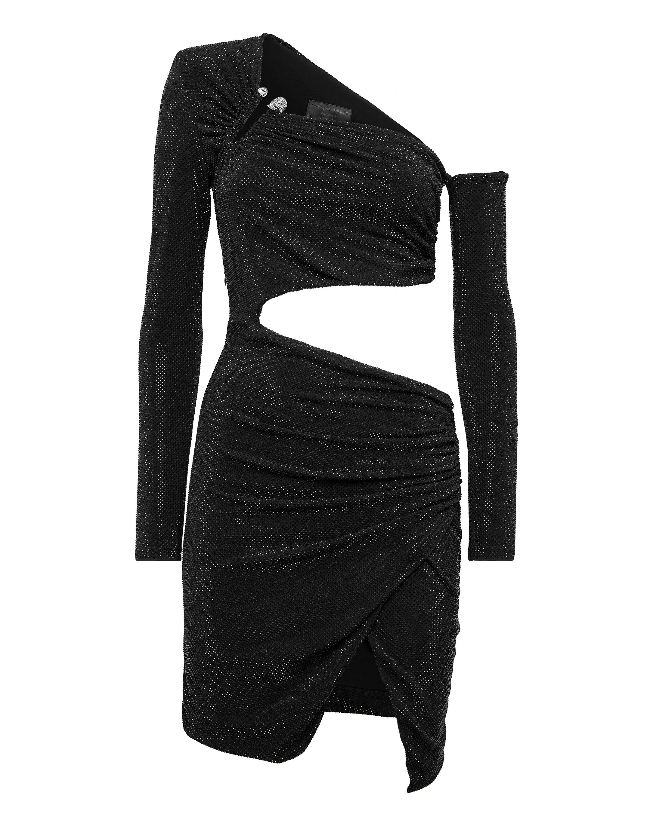 

Мини-платье со стразами PHILIPP PLEIN, черный