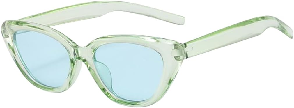 

Винтажные женские солнцезащитные очки «кошачий глаз», винтажные мужские солнцезащитные очки в маленькой оправе, роскошные очки с защитой от УФ-излучения UV400 TVTBBVV, Green Blue