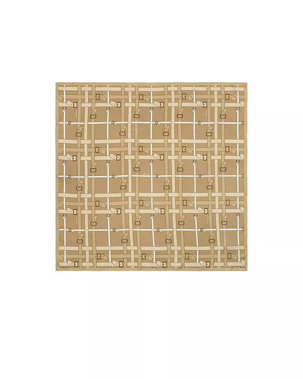 

Шелковый шарф в клетку Burberry, бежевый