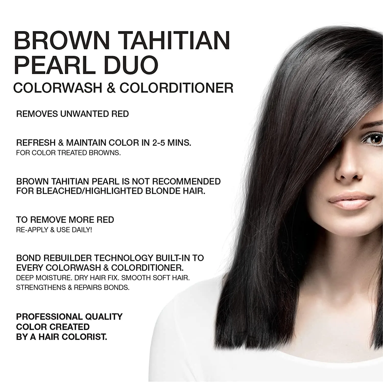Celeb Luxury Gem Lites Duo Color Depositing Colorwash шампунь и кондиционер + Bondfix Bond Rebuilder, полуперманентная краска для волос, веганская, Brown Tahitian Pearl — фото 2