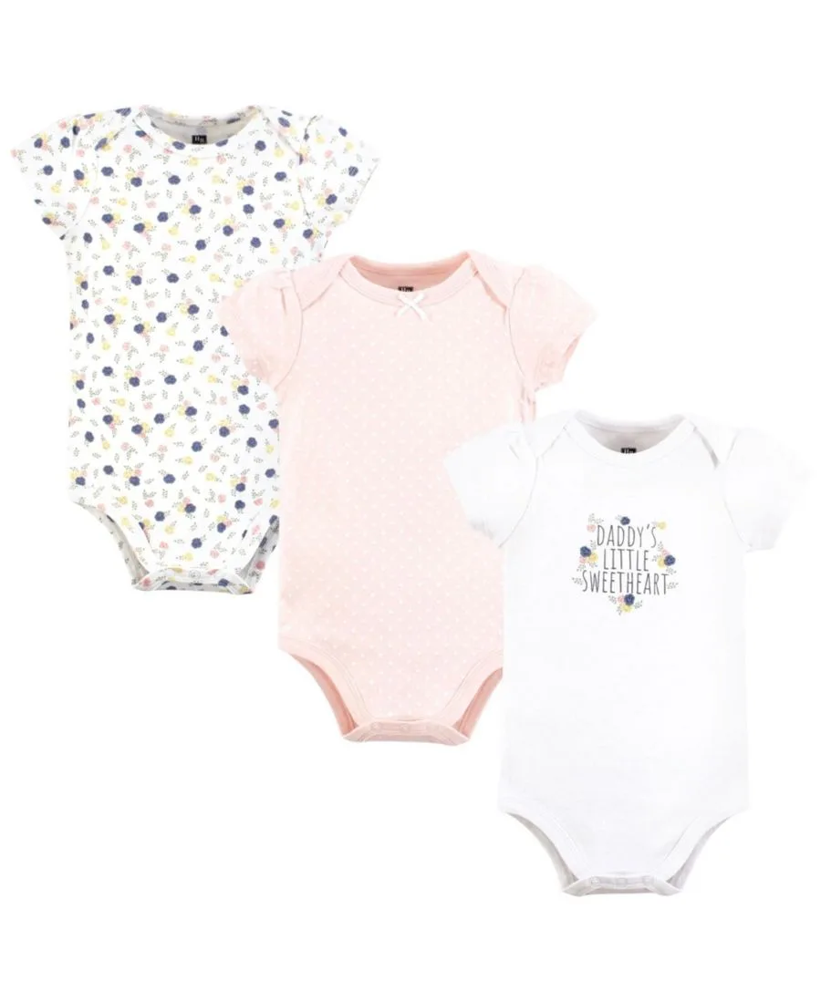 Комплект из 3 мягких хлопковых боди на каждый день Hudson Baby, Daddys Sweetheart